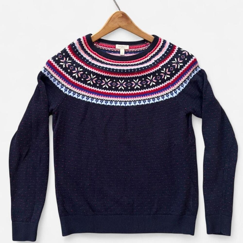 Talbots Women's Blue and Navy Jumper